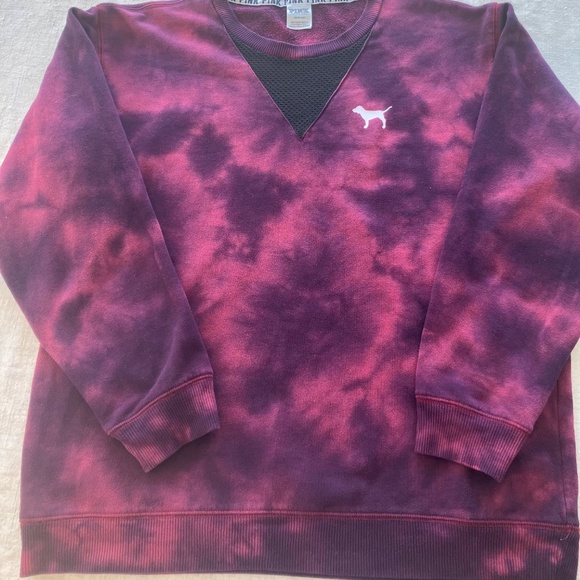 PINK Victorias Secret burgandy tie dye sweater probably shirt size large. - Picture 3 of 9